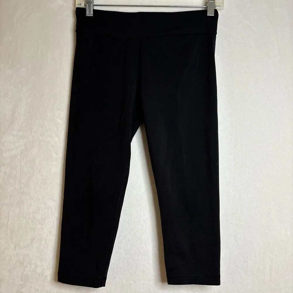 Ivivva by Lululemon Leggings Capris Solid Black Cropped Pants Athleisure
